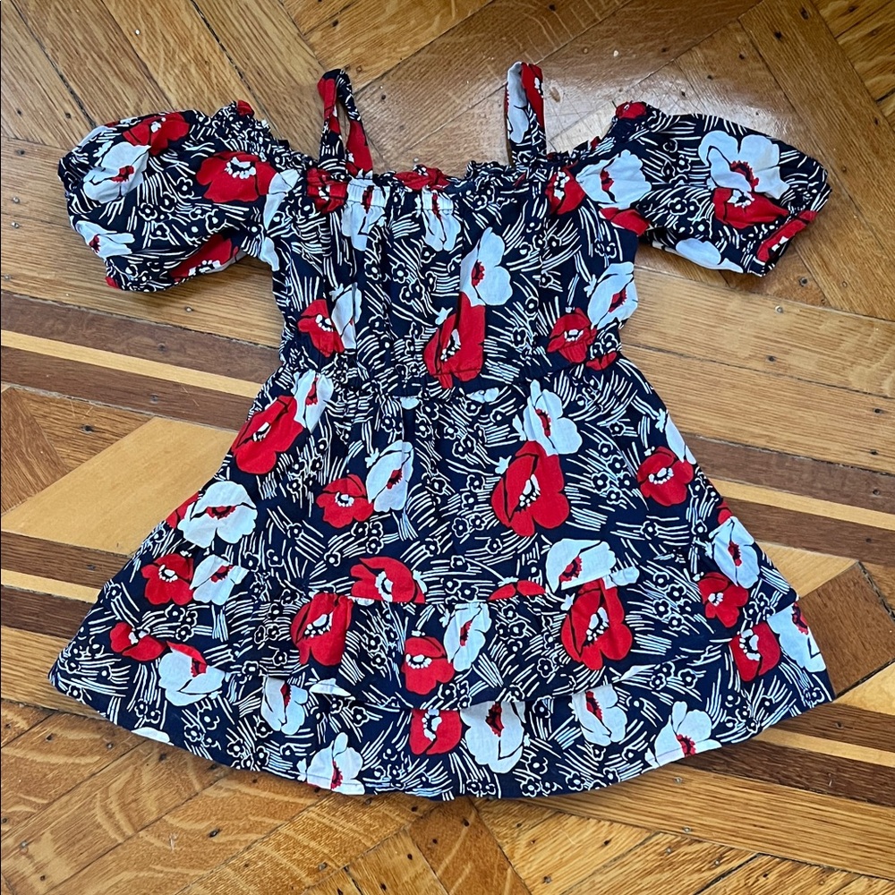 Floral Off-Shoulder Kids Dress